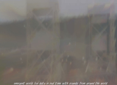 This online visual artwork updates images from CCTV and webcams around the world in real time with sounds from around the world being randomly played from the soundcities.com database via XML stream. Made in 2003